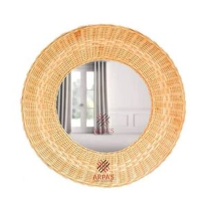 Cane Made Round Mirror