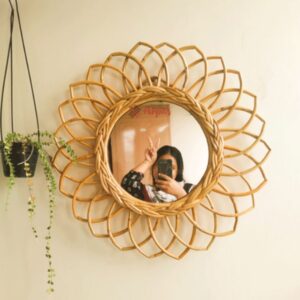Cane Round Mirror